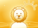 An illustration of Saffron, a lion with a big golden mane